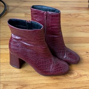 Red croc booties